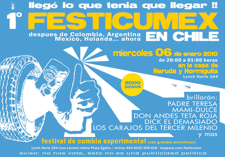 afiche_festicumex antes del Viernes, Festicumex en Chile